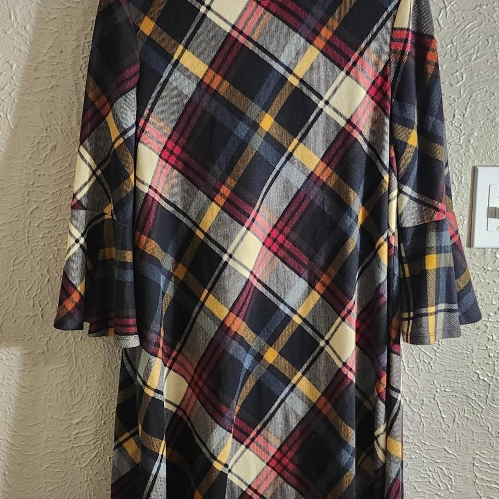 BLACK AND RED PLAID BELL DRESS